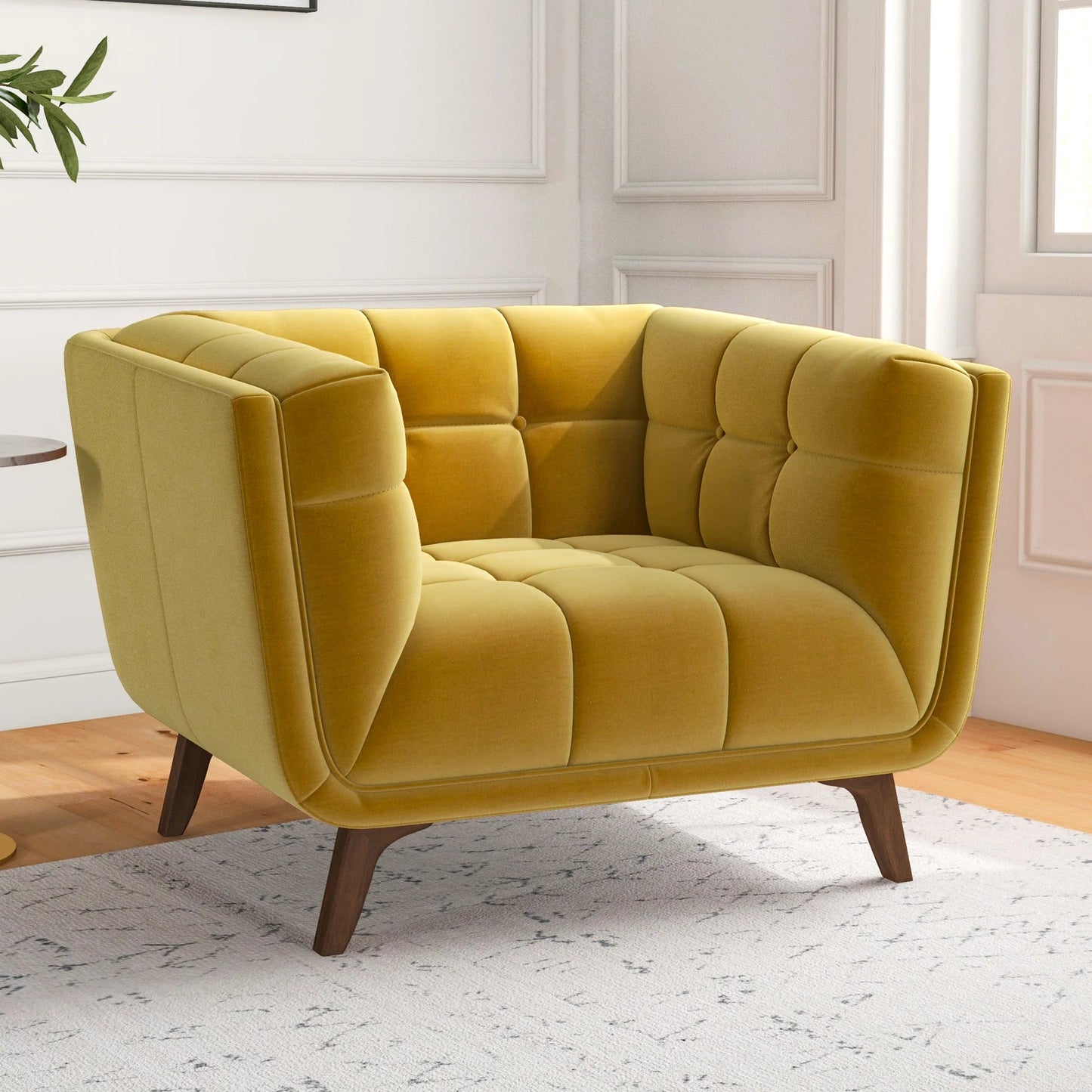 ‘Addison’ Lounge Chair (Gold Velvet) - EcoLuxe Furnishings