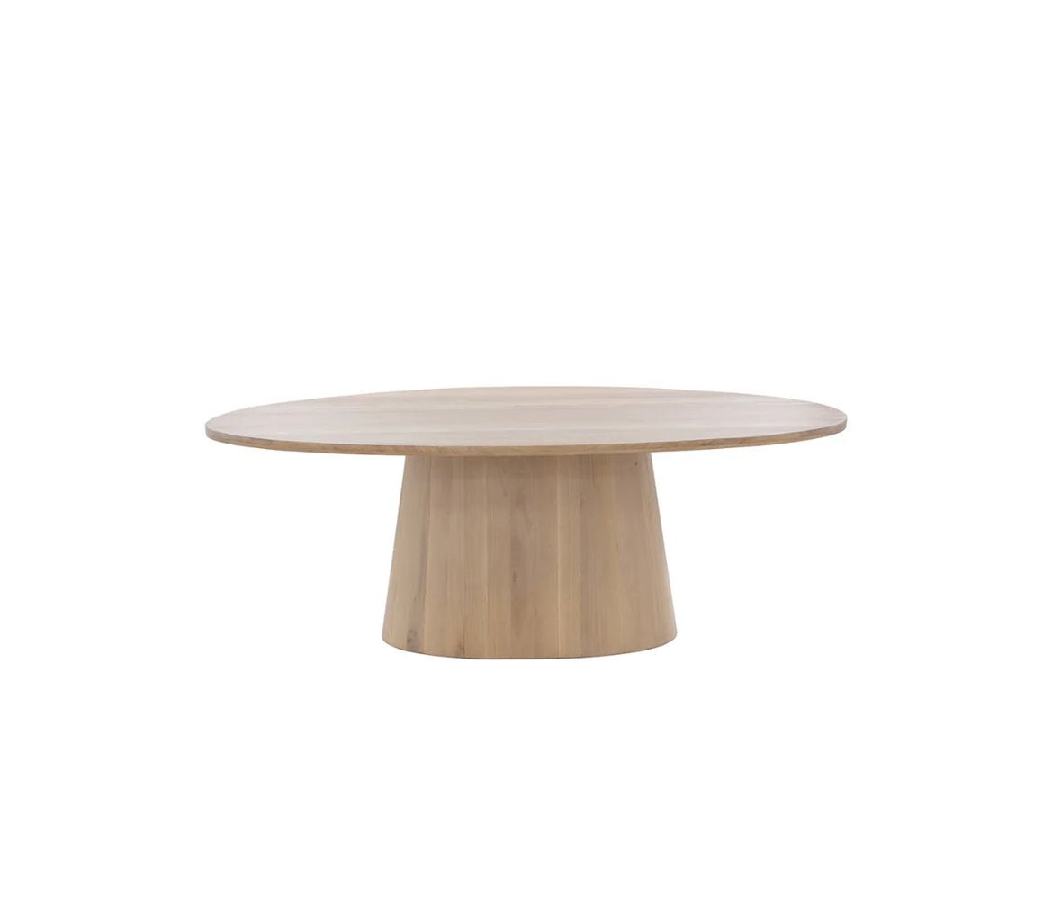 ‘Althea’ Oval Dining Table, 84" (Light Oak) - EcoLuxe Furnishings