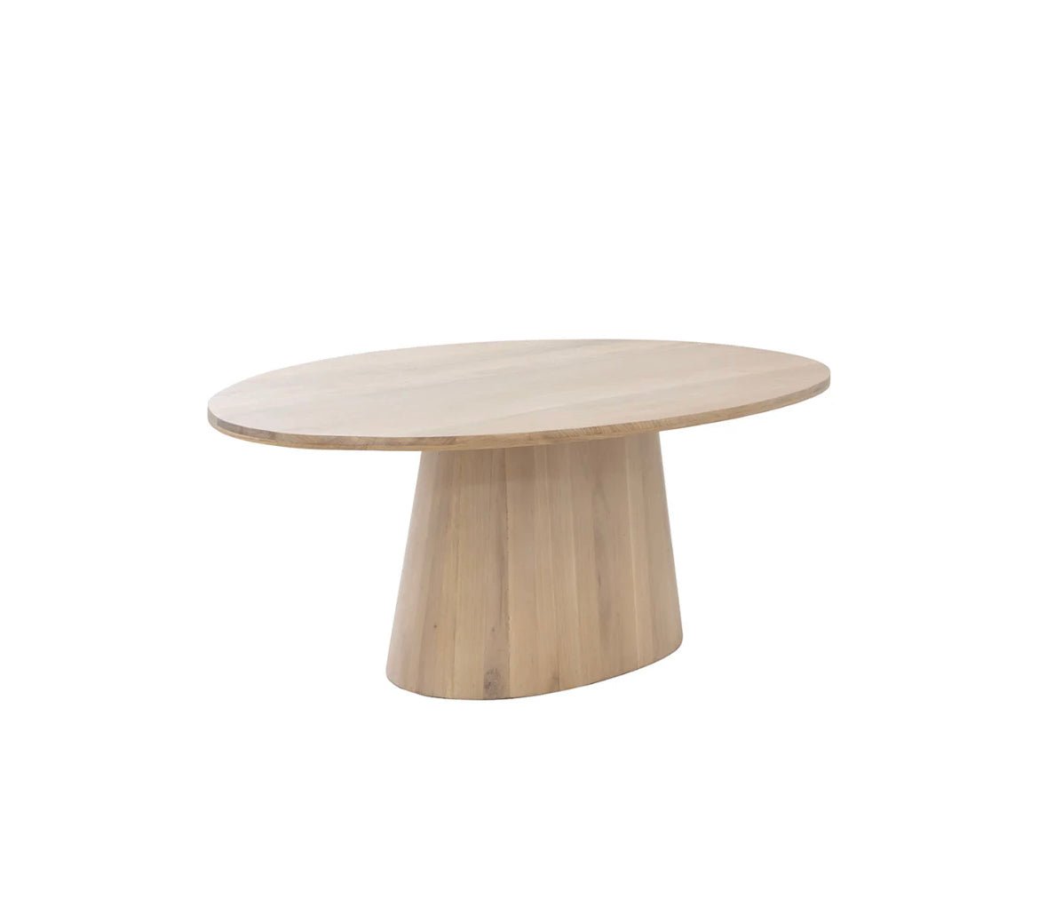 ‘Althea’ Oval Dining Table, 84" (Light Oak) - EcoLuxe Furnishings
