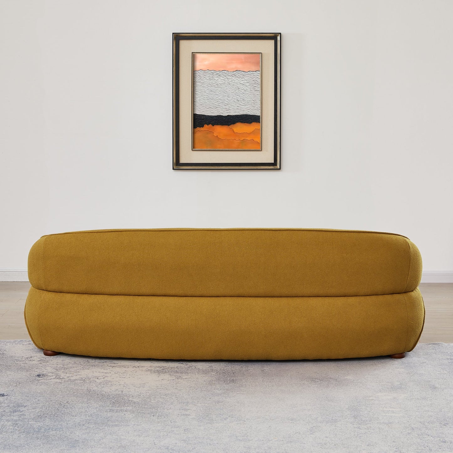 ‘Andrew’ Boucle Sofa (Mustard Yellow) - EcoLuxe Furnishings