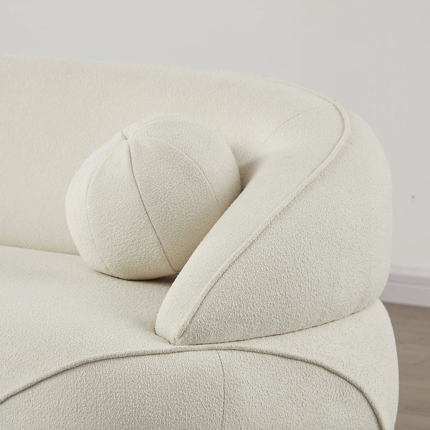 ‘Andrew’ Sofa (White Boucle Fabric) - EcoLuxe Furnishings