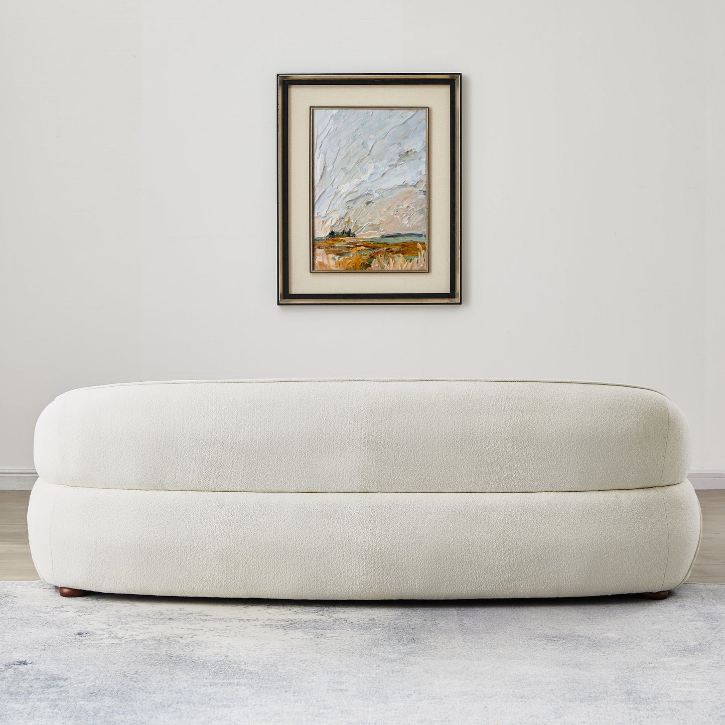 ‘Andrew’ Sofa (White Boucle Fabric) - EcoLuxe Furnishings