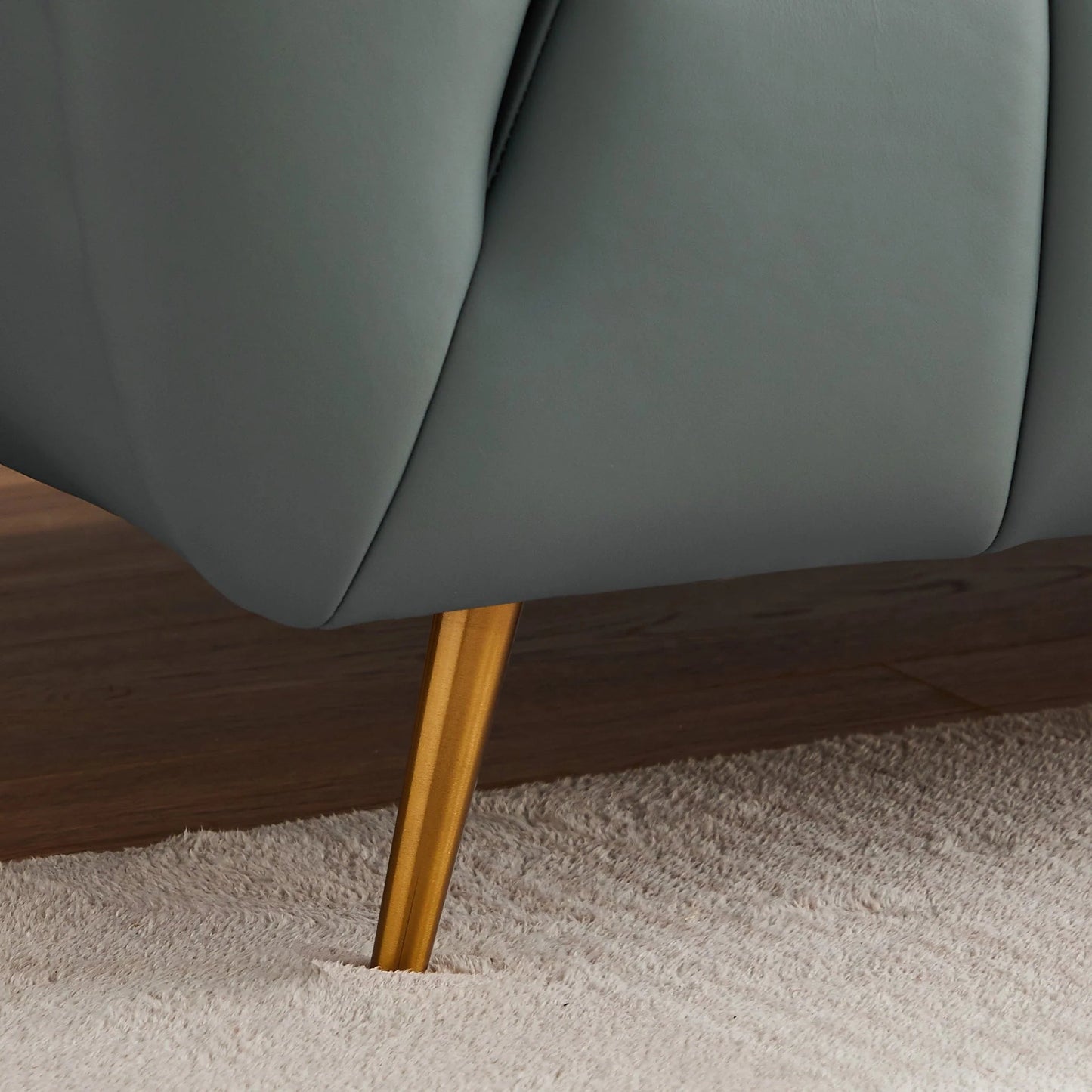 ‘Ava’ Sofa (Blue Leather) - EcoLuxe Furnishings