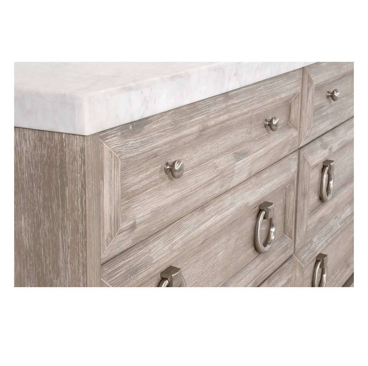 ‘Azure Carrera’ 6-Drawer Double Dresser (Natural Grey) - EcoLuxe Furnishings
