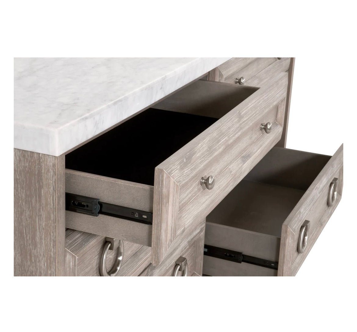‘Azure Carrera’ 6-Drawer Double Dresser (Natural Grey) - EcoLuxe Furnishings