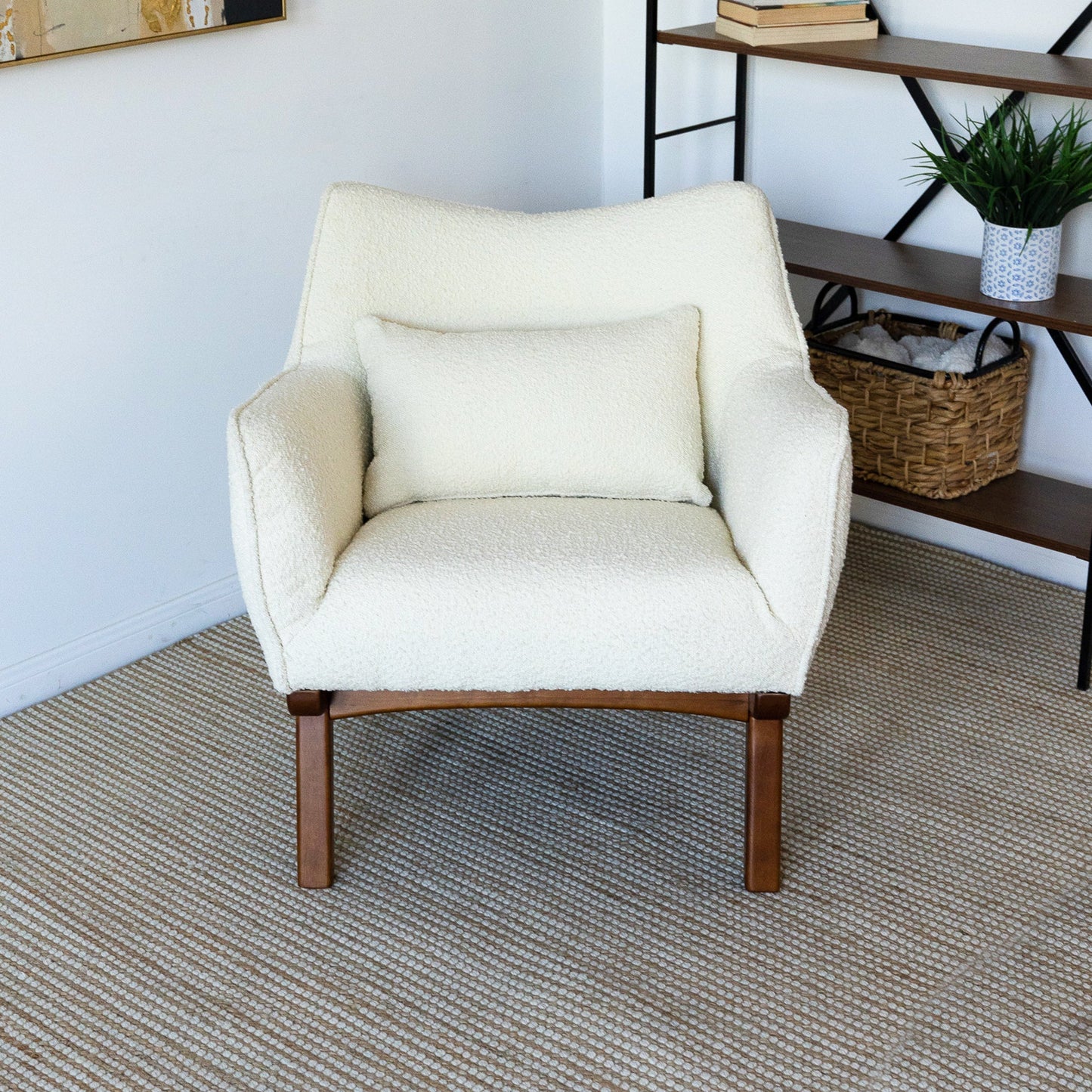 ‘Brayden’ Lounge Chair (Beige Boucle) - EcoLuxe Furnishings