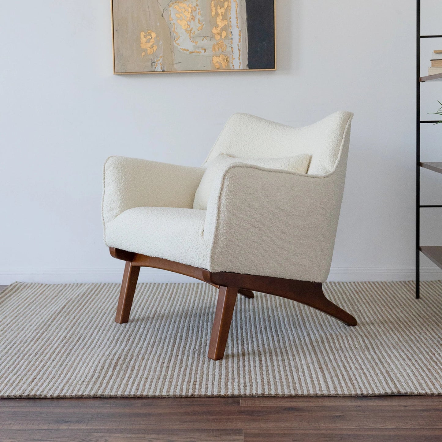 ‘Brayden’ Lounge Chair (Beige Boucle) - EcoLuxe Furnishings