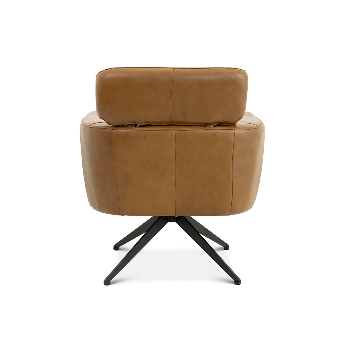 ‘Camila’ Leather Lounge Chair (Tan) - EcoLuxe Furnishings