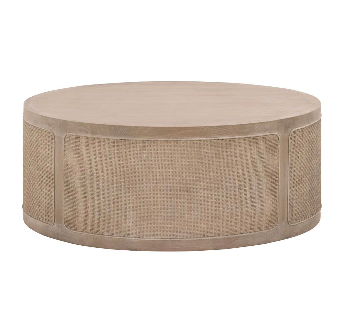 Cane Coffee Table (Smoke Gray Oak, Smoke Gray Cane) - EcoLuxe Furnishings