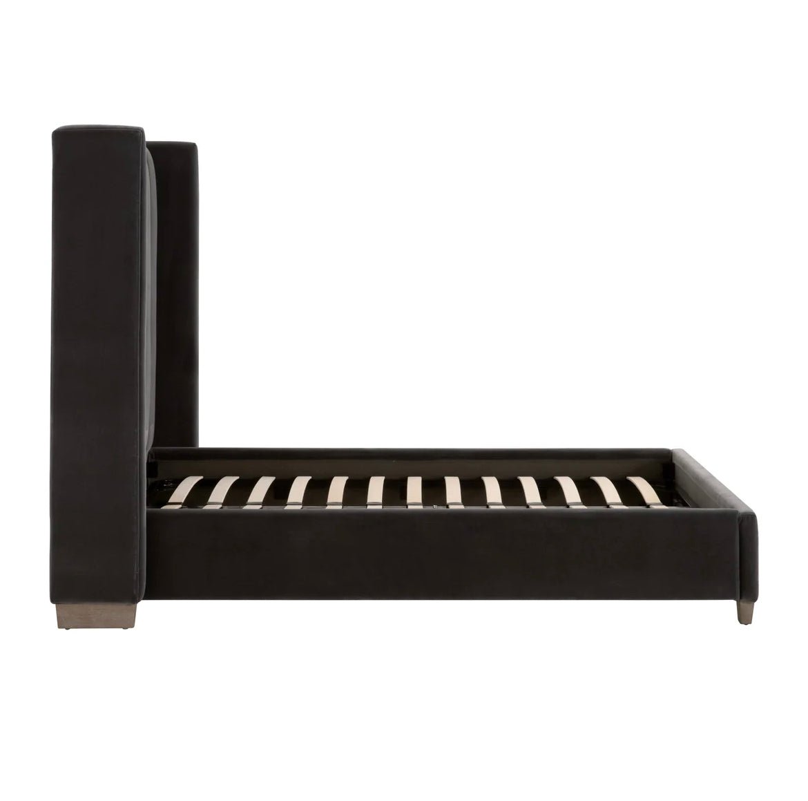 ‘Chandler’ Bed, Dark Dove Velvet (Standard King) - EcoLuxe Furnishings