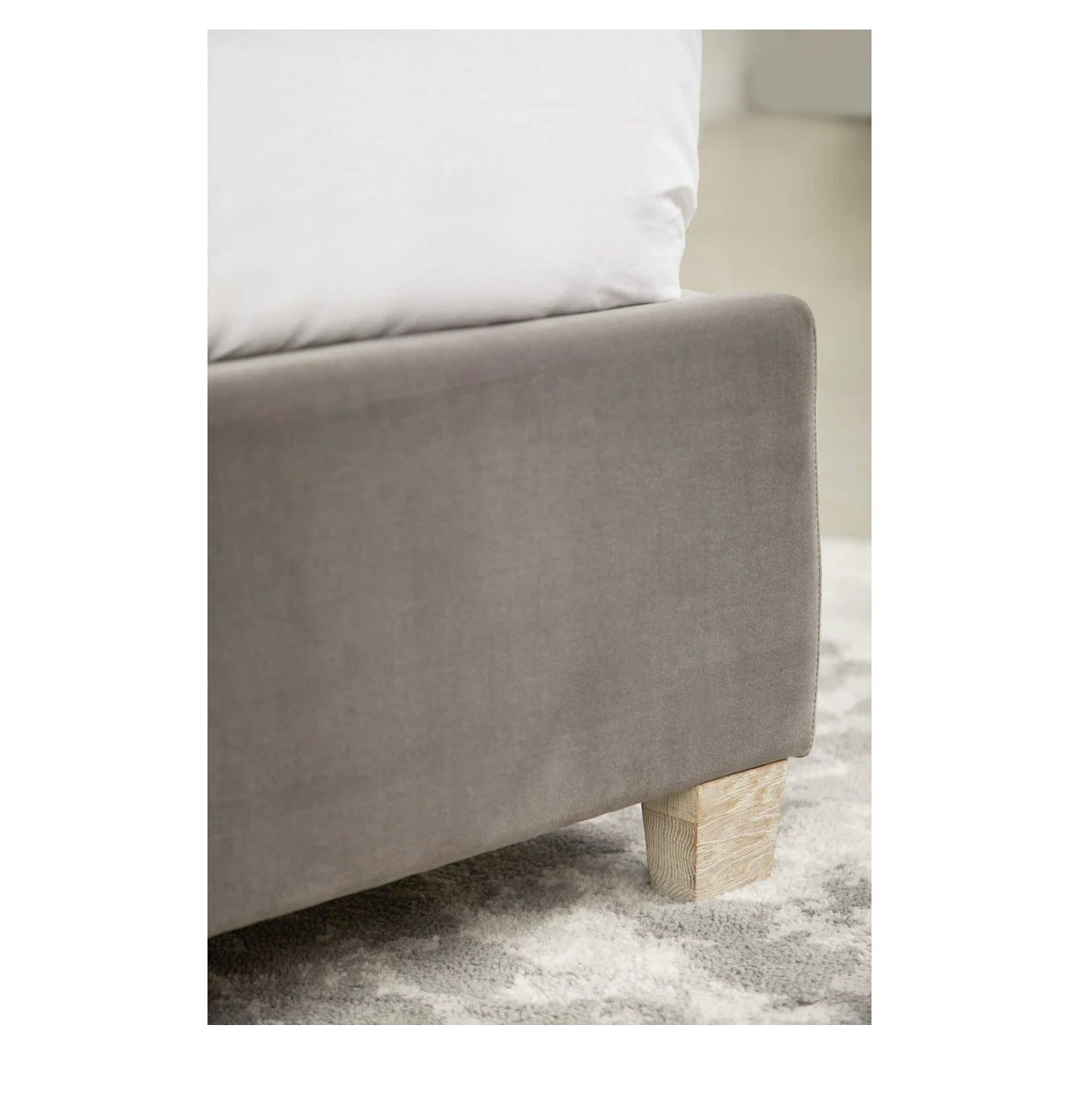 ‘Chandler’ Bed, Dark Dove Velvet (Standard King) - EcoLuxe Furnishings