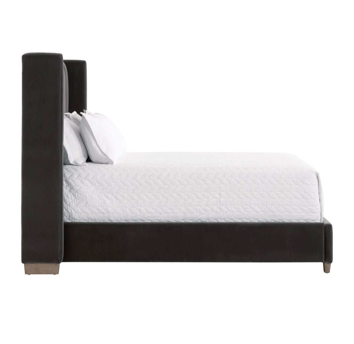 ‘Chandler’ Bed, Dark Dove Velvet (Standard King) - EcoLuxe Furnishings