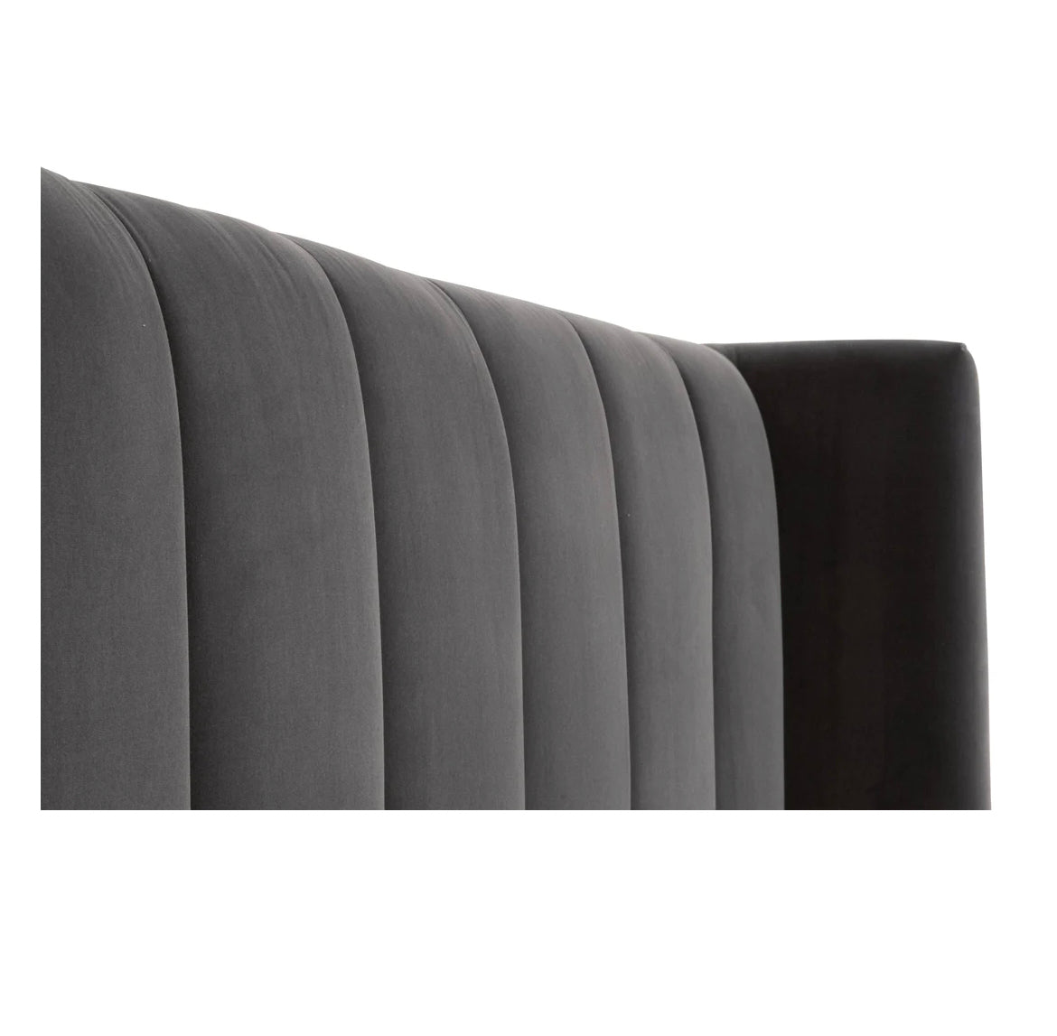 ‘Chandler’ Bed, Dark Dove Velvet (Standard King) - EcoLuxe Furnishings