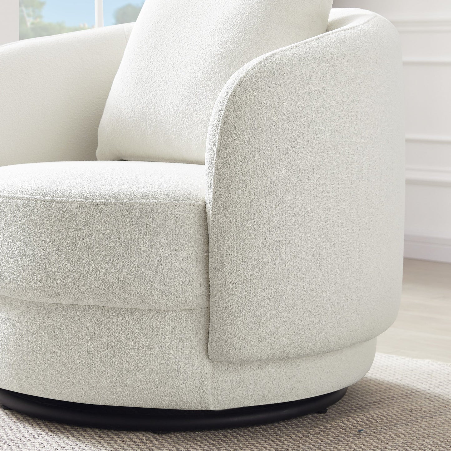 ‘Dylan’ Lounge Chair (Beige Boucle) - EcoLuxe Furnishings