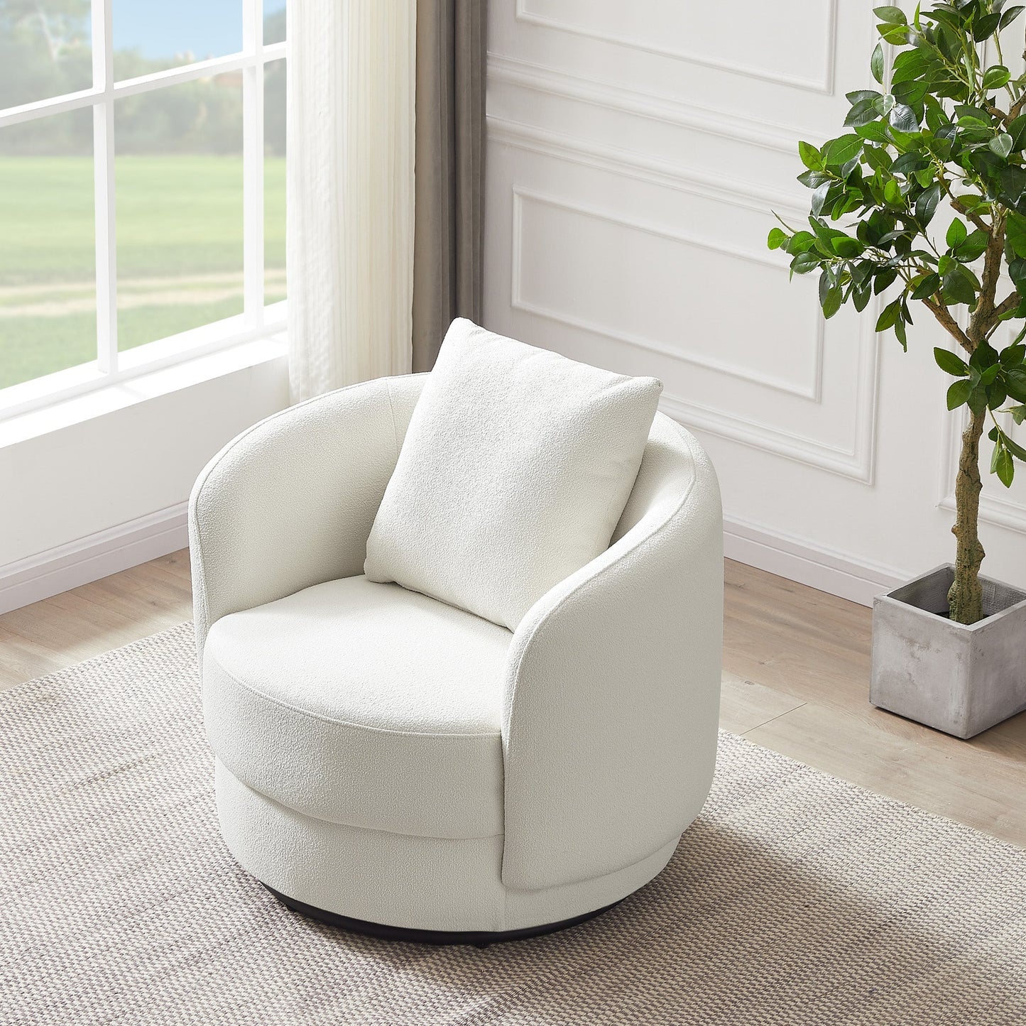 ‘Dylan’ Lounge Chair (Beige Boucle) - EcoLuxe Furnishings