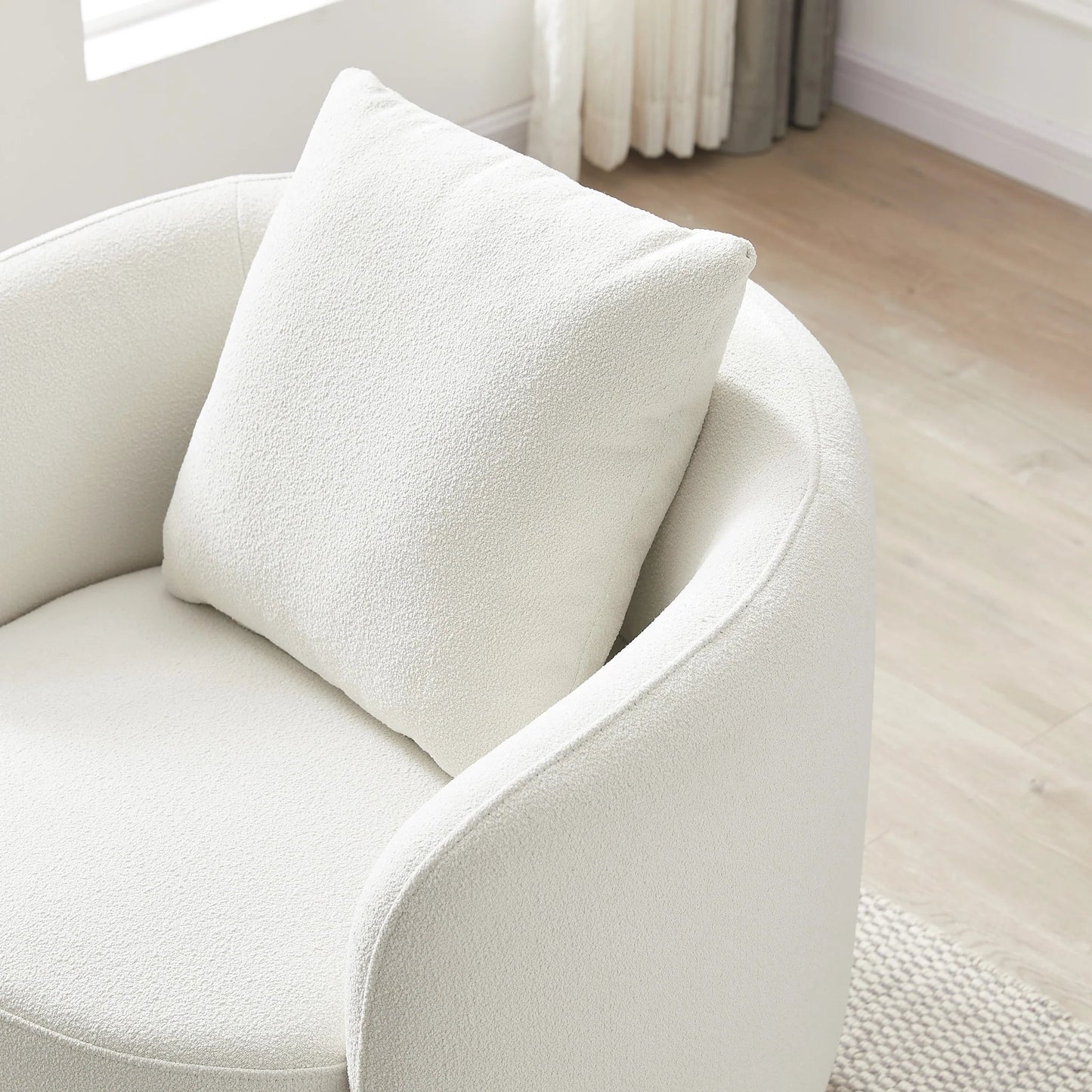 ‘Dylan’ Lounge Chair (Beige Boucle) - EcoLuxe Furnishings