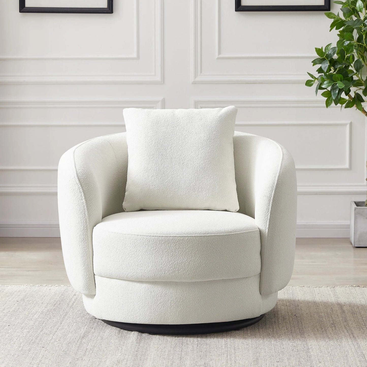 ‘Dylan’ Lounge Chair (Beige Boucle) - EcoLuxe Furnishings