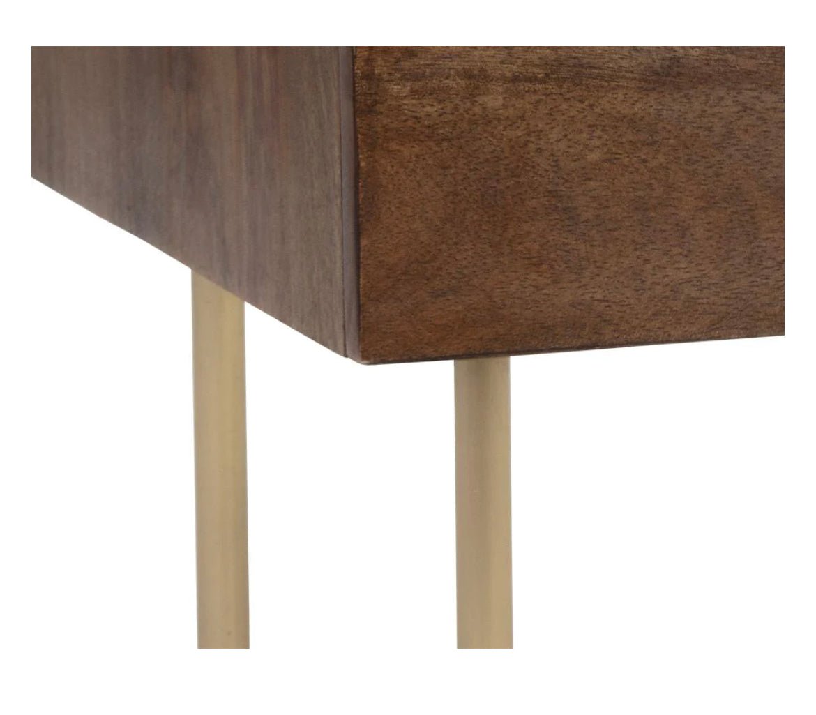 ‘Keely’ Nightstand (Black Marble / Cafe) - EcoLuxe Furnishings
