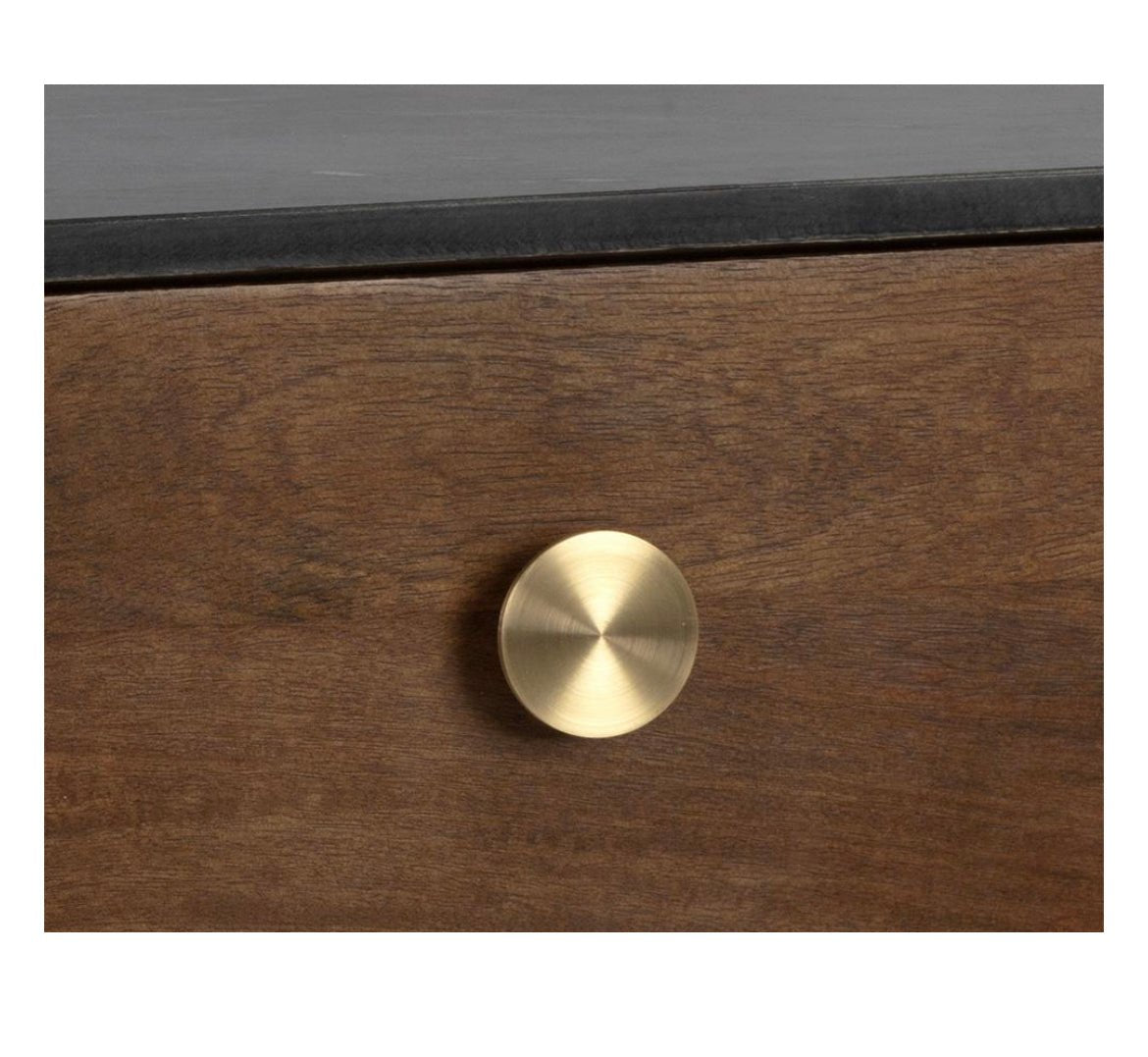 ‘Keely’ Nightstand (Black Marble / Cafe) - EcoLuxe Furnishings