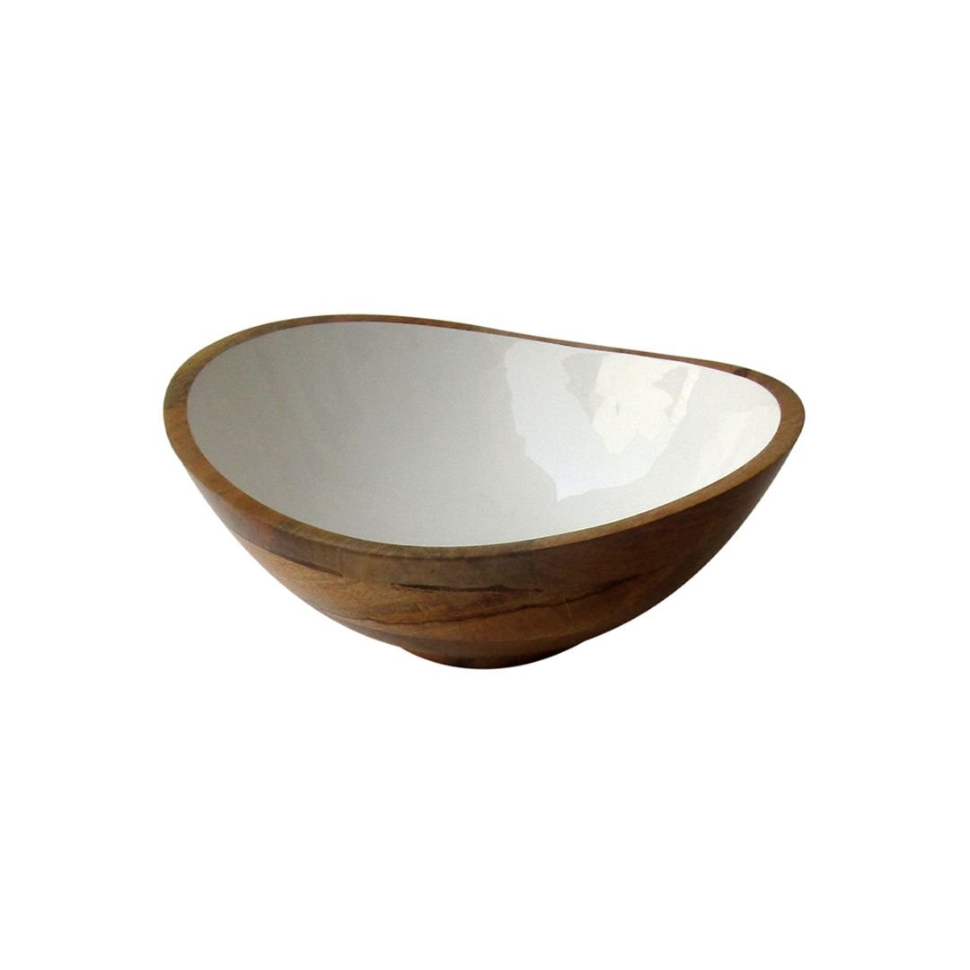 Mango Wood Bowl w/Enamel (Large) - EcoLuxe Furnishings