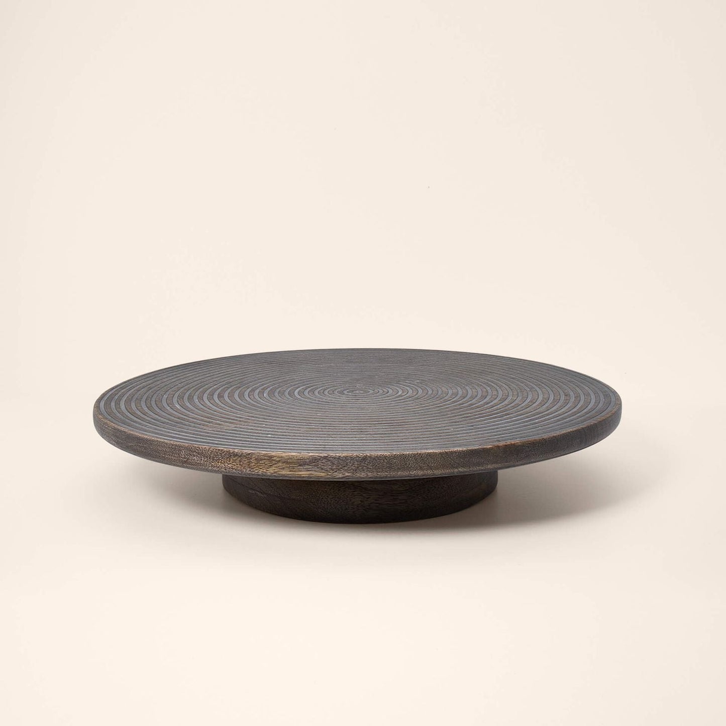 Mango Wood Ribbed Lazy Susan (Natural) - EcoLuxe Furnishings