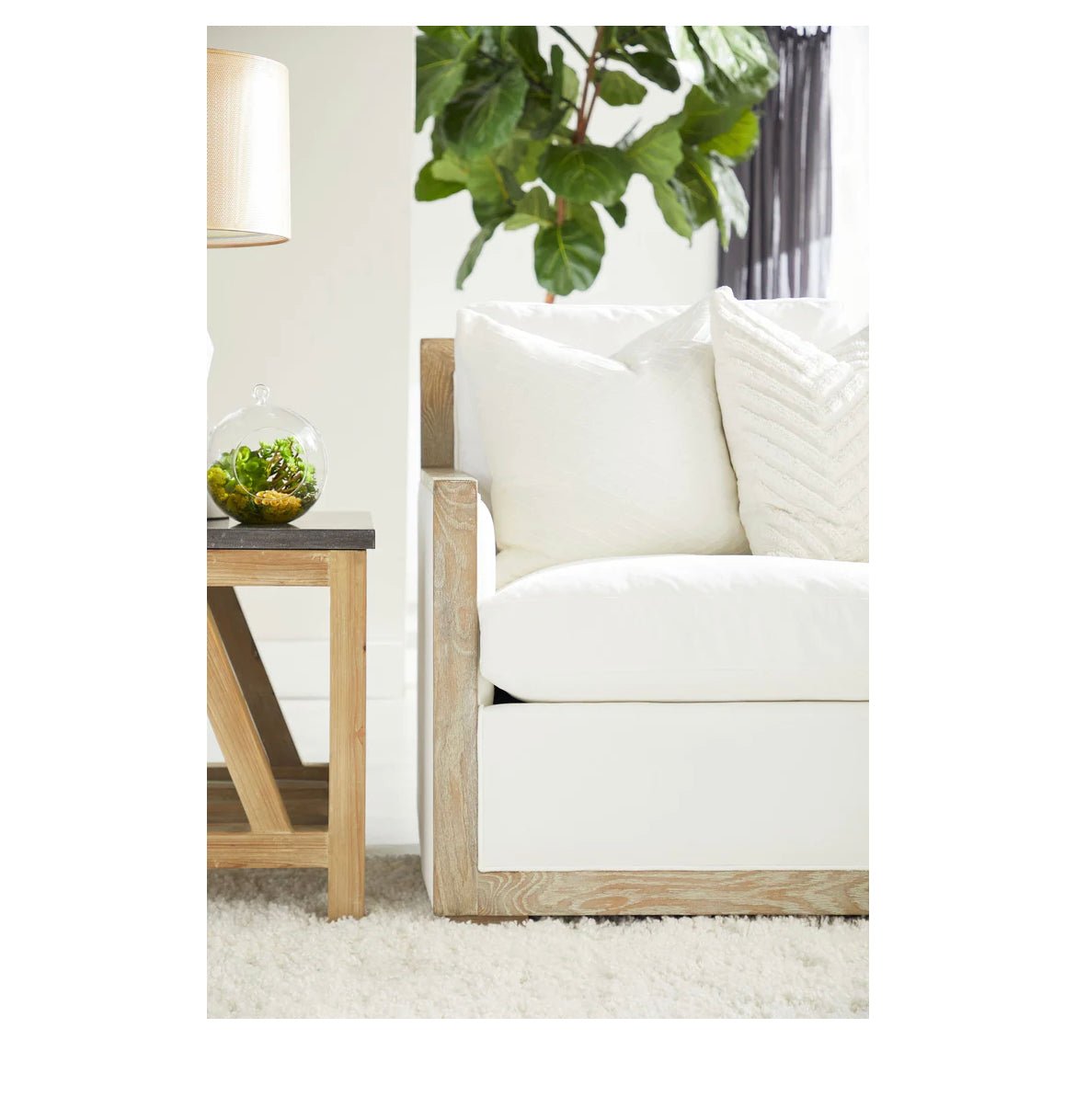 ‘Manhattan’ 85" Wood Trim Sofa - EcoLuxe Furnishings