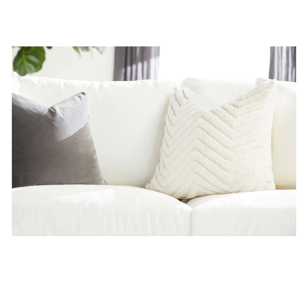 ‘Manhattan’ 85" Wood Trim Sofa - EcoLuxe Furnishings