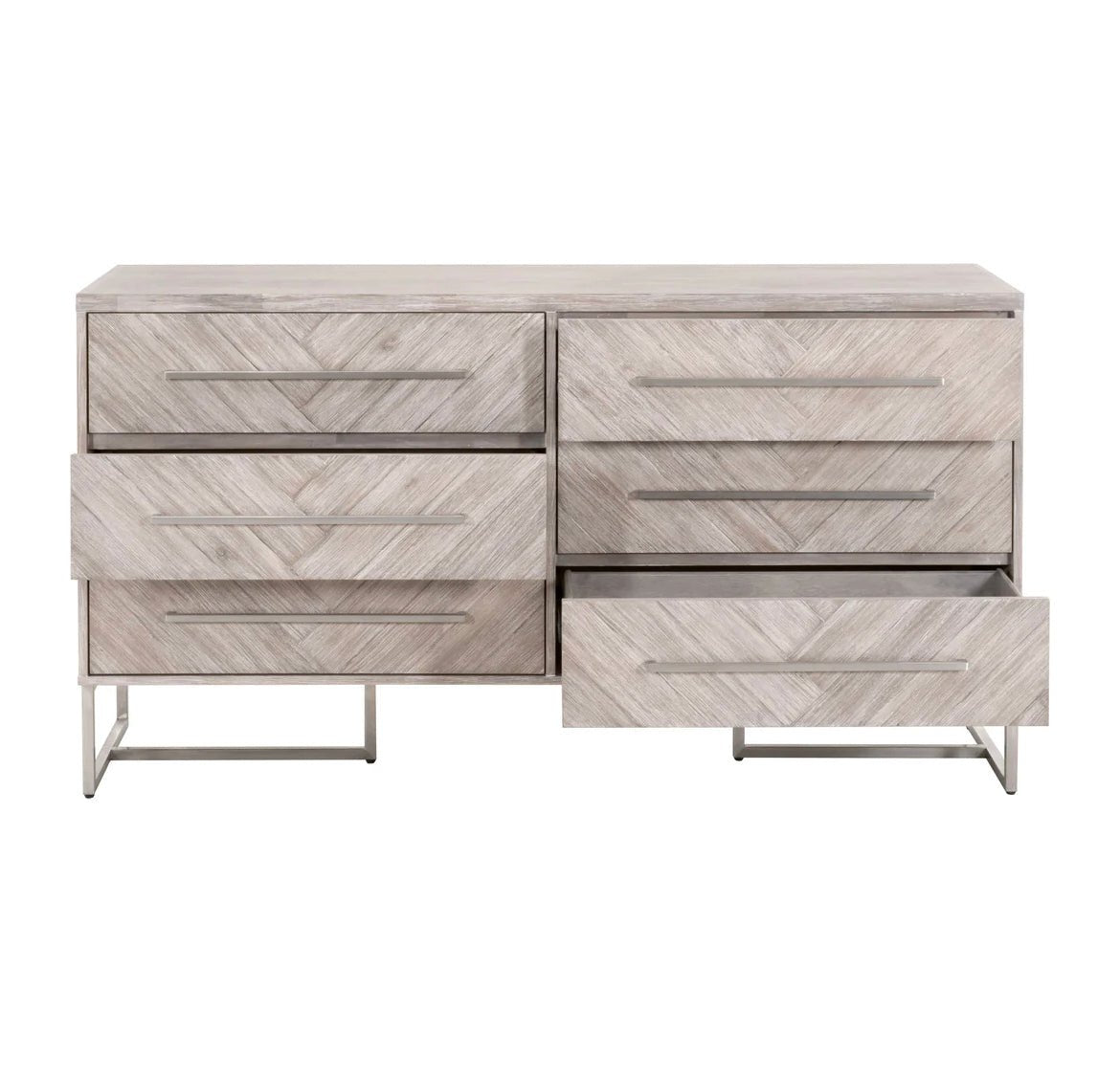 ‘Mosaic’ 6-Drawer Double Dresser (Natural Grey) - EcoLuxe Furnishings