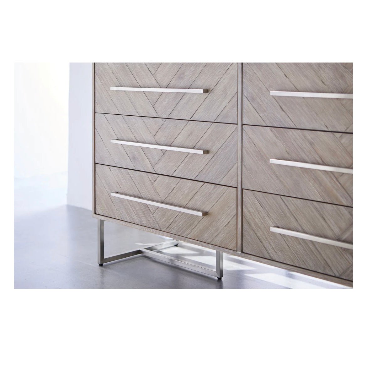 ‘Mosaic’ 6-Drawer Double Dresser (Natural Grey) - EcoLuxe Furnishings