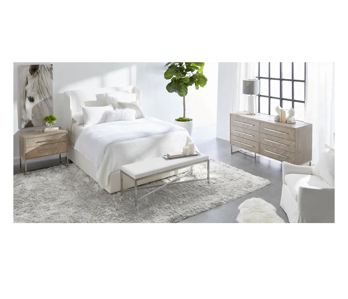 ‘Mosaic’ 6-Drawer Double Dresser (Natural Grey) - EcoLuxe Furnishings