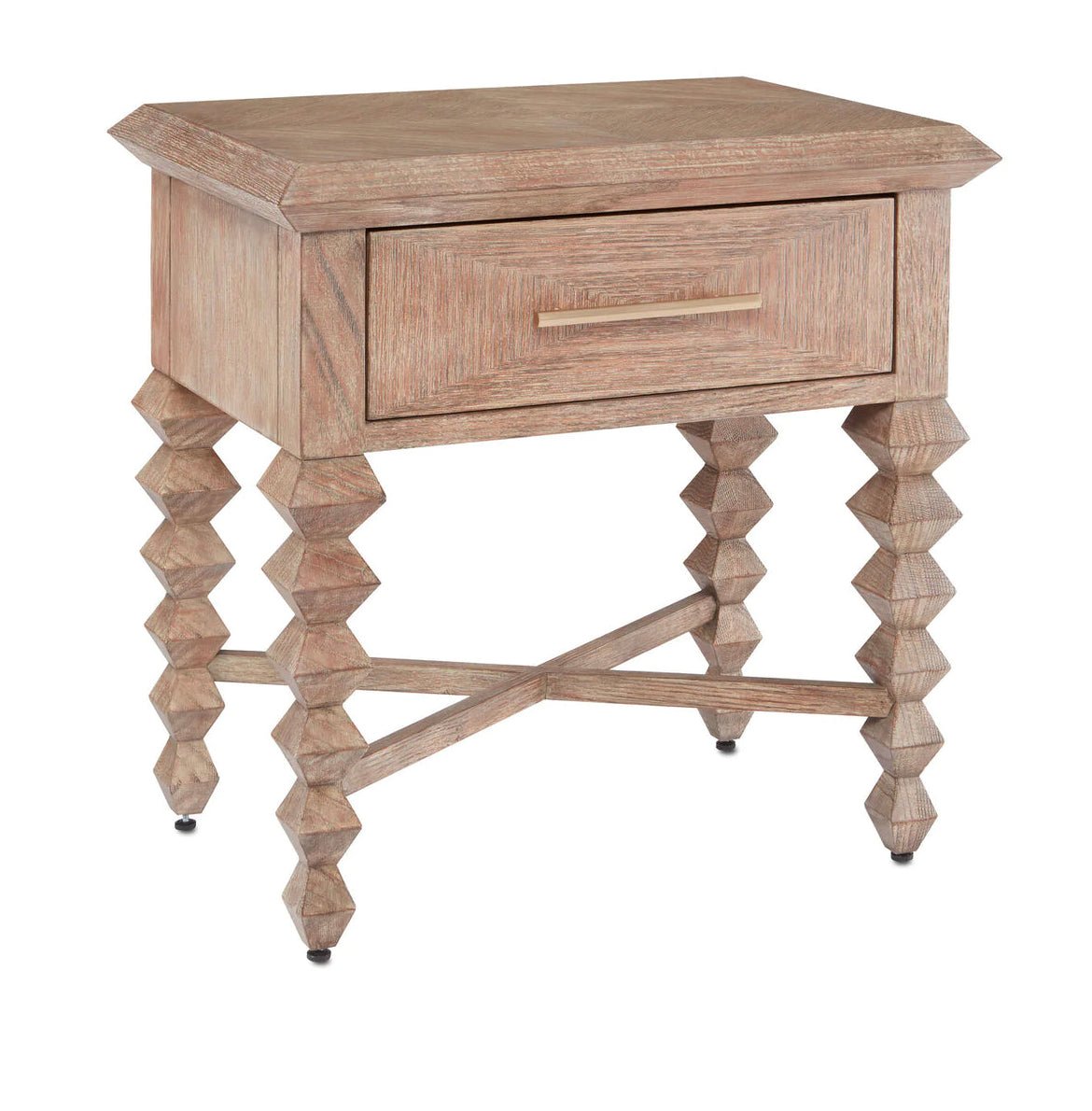 ‘Saranya’ Nightstand (Light Pepper) - EcoLuxe Furnishings