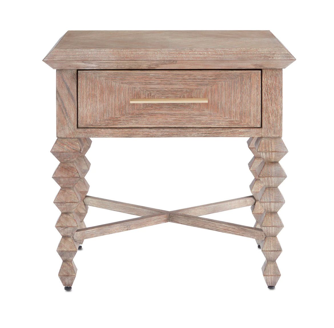 ‘Saranya’ Nightstand (Light Pepper) - EcoLuxe Furnishings
