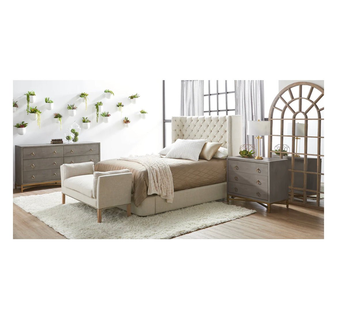 ‘Strand Shagreen’ 6-Drawer Double Dresser (Grey Shagreen) - EcoLuxe Furnishings