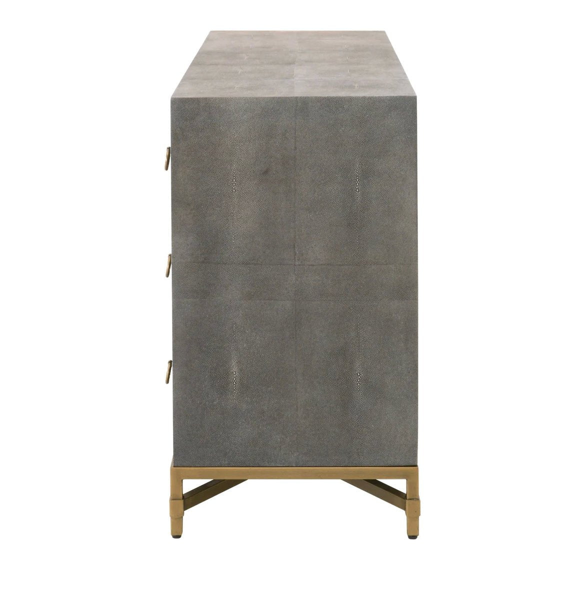 ‘Strand Shagreen’ 6-Drawer Double Dresser (Grey Shagreen) - EcoLuxe Furnishings