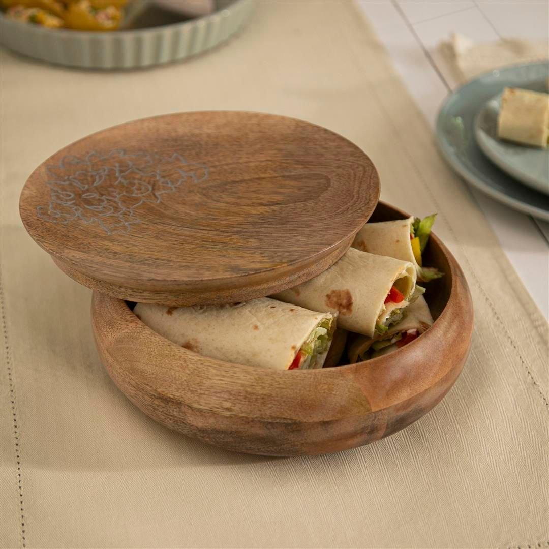 ‘Upper Crust’ Natural Mango Wood Roti Bowl - EcoLuxe Furnishings