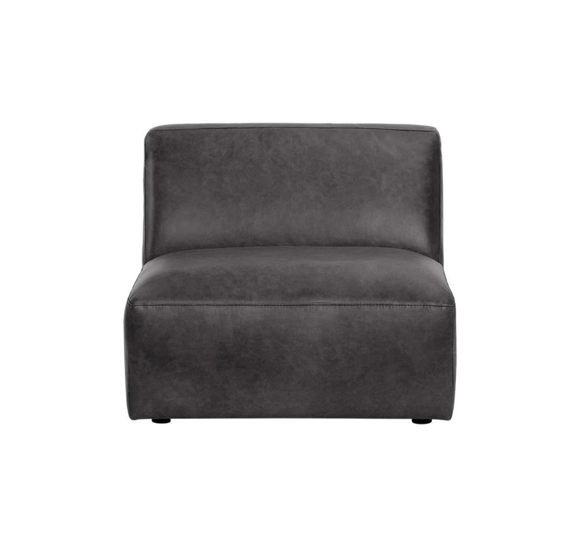 ‘Watson’ Modular Armless Chair (Marseille Black Leather) - EcoLuxe Furnishings