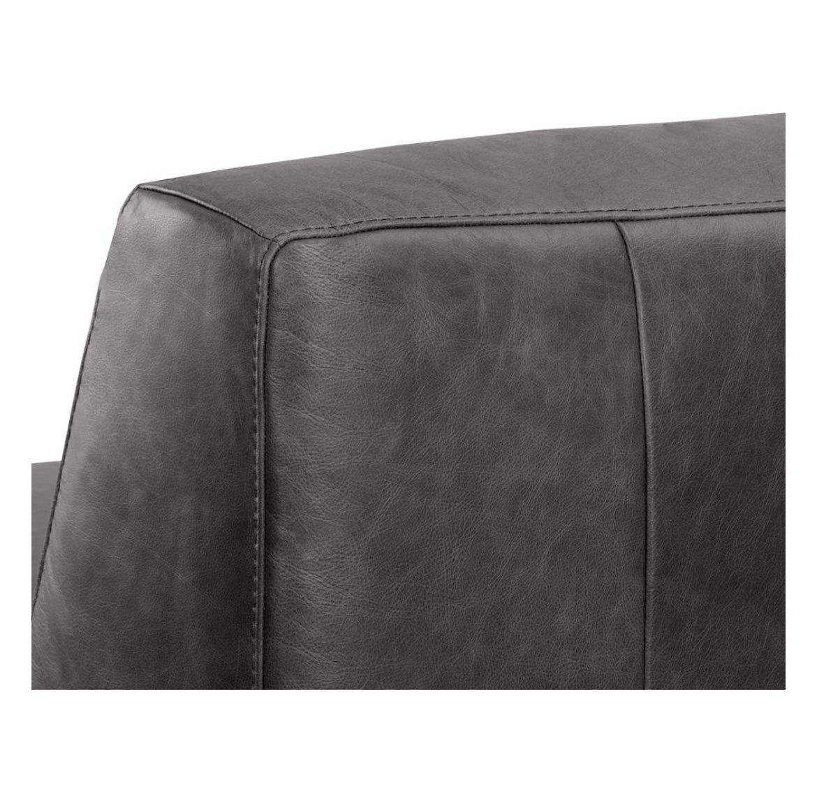 ‘Watson’ Modular Armless Chair (Marseille Black Leather) - EcoLuxe Furnishings