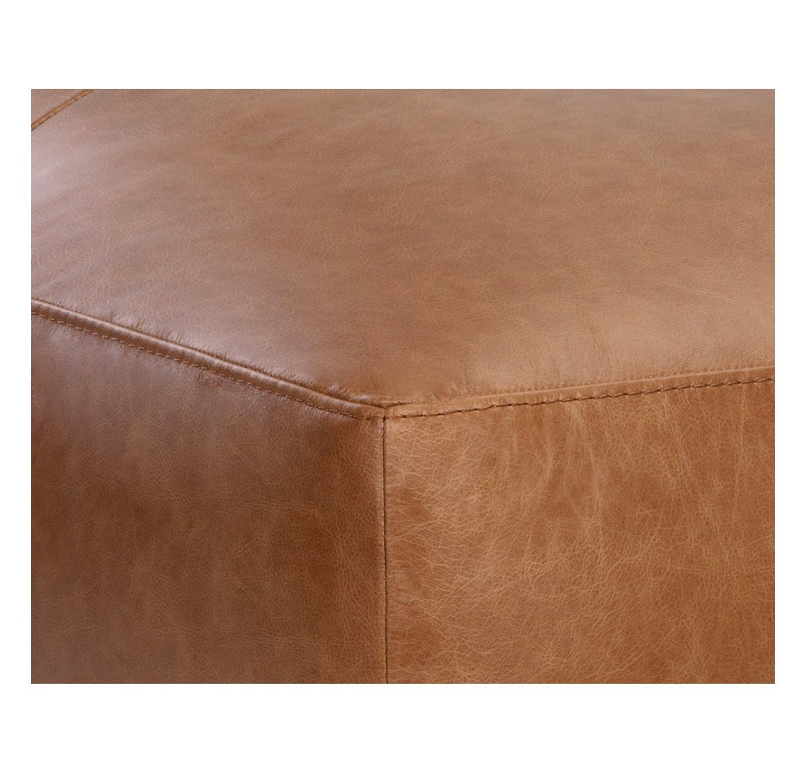 ‘Watson’ Modular Ottoman (Marseille Camel Leather) - EcoLuxe Furnishings