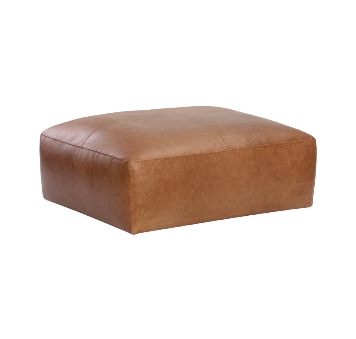 ‘Watson’ Modular Ottoman (Marseille Camel Leather) - EcoLuxe Furnishings