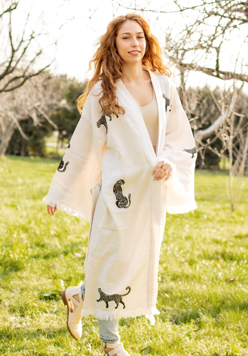 ‘Tiger’ Kimono Robe - EcoLuxe Furnishings 