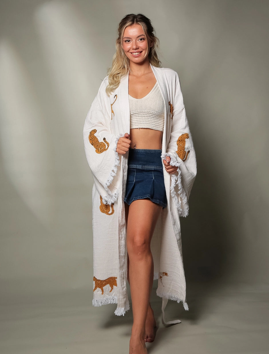 ‘Tiger’ Kimono Robe - EcoLuxe Furnishings 