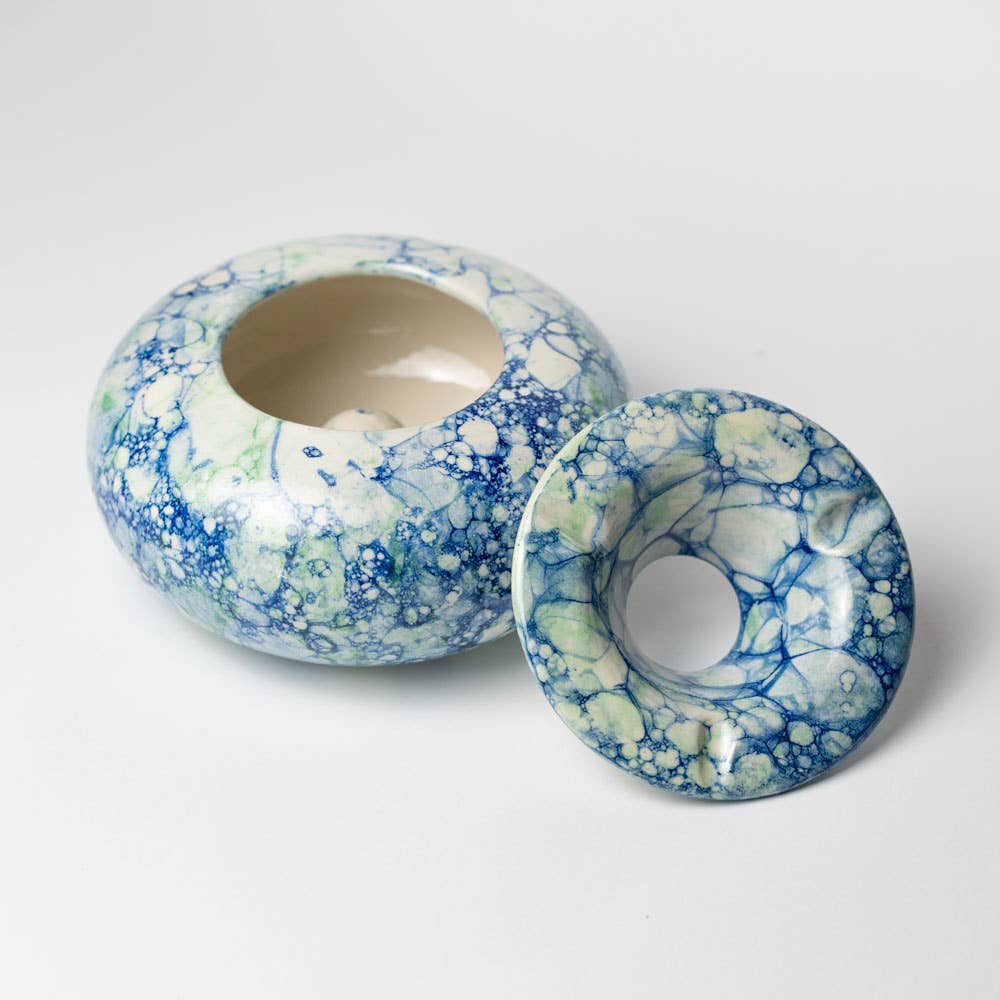 Alfar Tierra Cocida - Boho Large Ceramic Ashtray - Unique Style/REEF Blue - EcoLuxe Furnishings