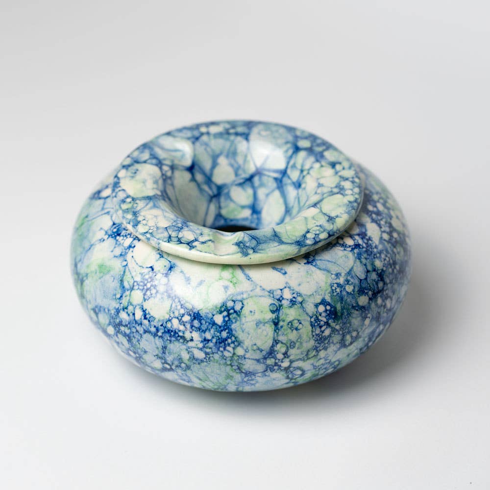 Alfar Tierra Cocida - Boho Large Ceramic Ashtray - Unique Style/REEF Blue - EcoLuxe Furnishings