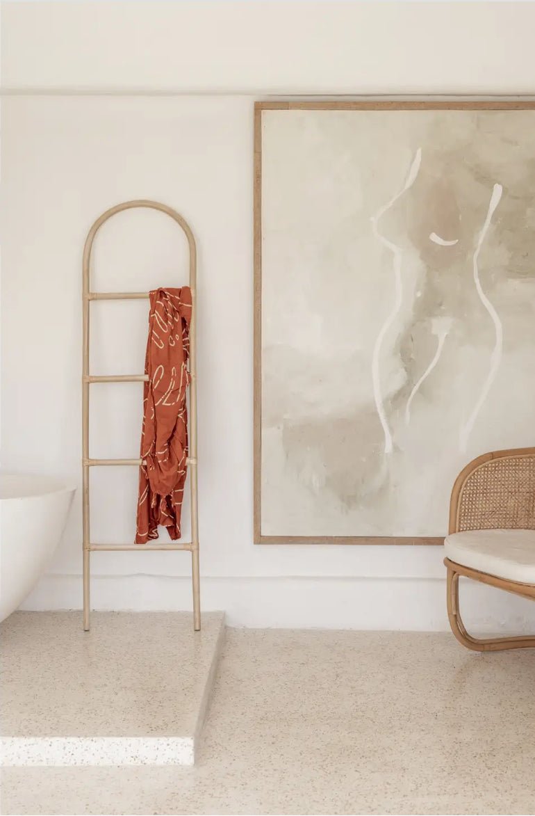 ‘Arch’ Rattan Blanket Ladder - EcoLuxe Furnishings