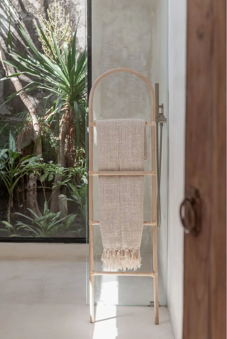 ‘Arch’ Rattan Blanket Ladder - EcoLuxe Furnishings