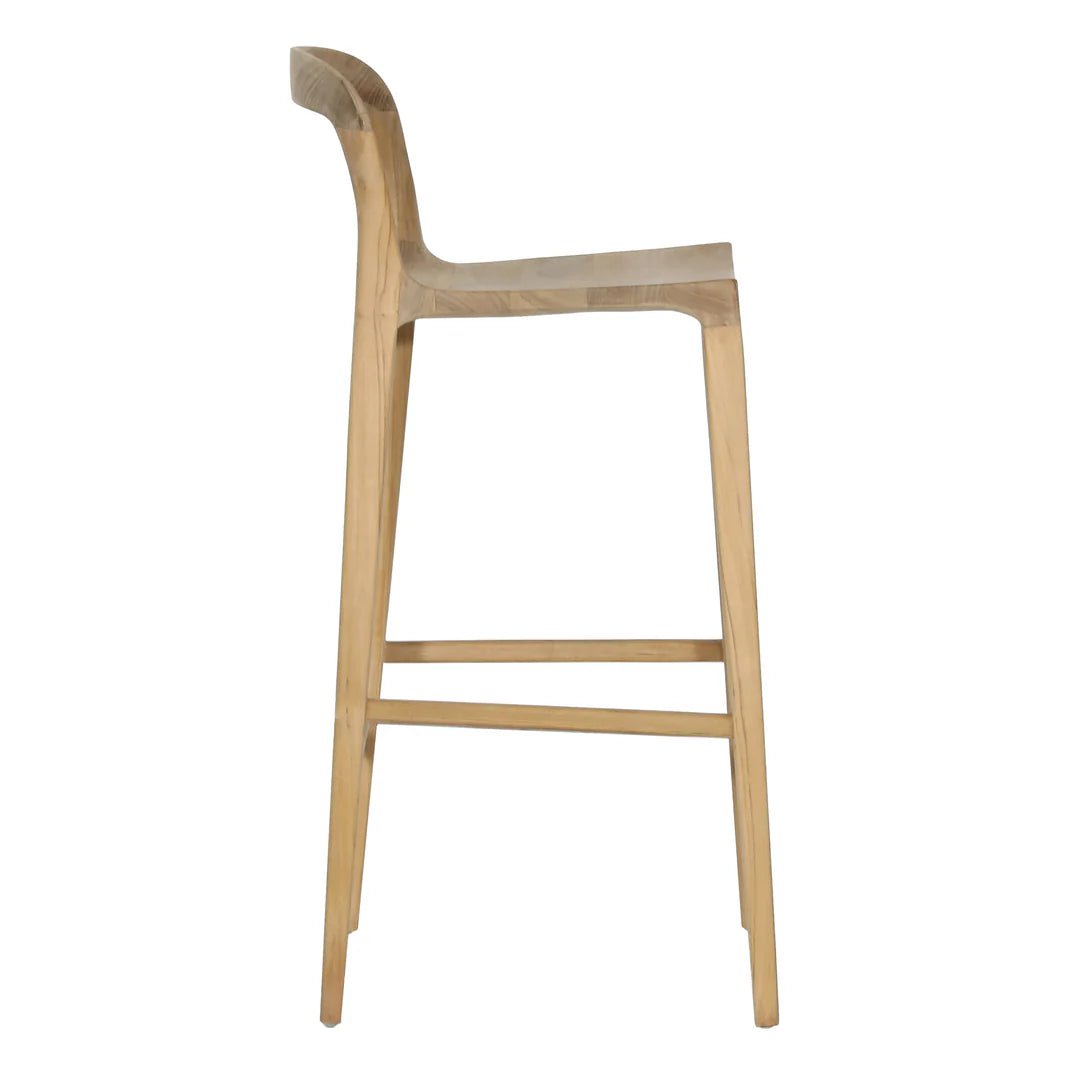 ‘Britta’ Barstool Teak Wood (Natural) - EcoLuxe Furnishings