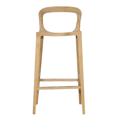 ‘Britta’ Barstool Teak Wood (Natural) - EcoLuxe Furnishings