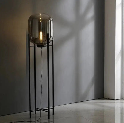 ‘Cognac’ Glass Floor Lamp - EcoLuxe Furnishings