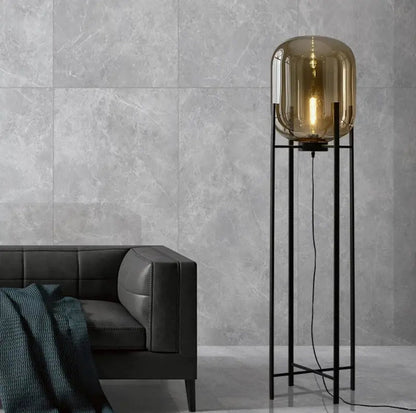 ‘Cognac’ Glass Floor Lamp - EcoLuxe Furnishings