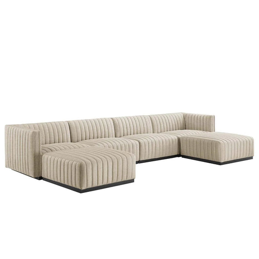 “Conjure” Channel Tufted 6 - Piece Sectional Sofa - EcoLuxe Furnishings